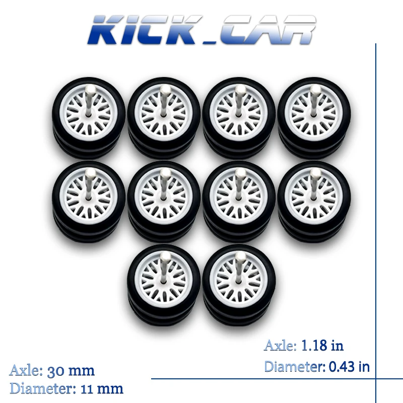 KicarMod 1/64 Wheels Tires BBS Style Five Colors Vehicle Toy for 5 Cars per bag for Hot Wheels Hobby Modified Parts