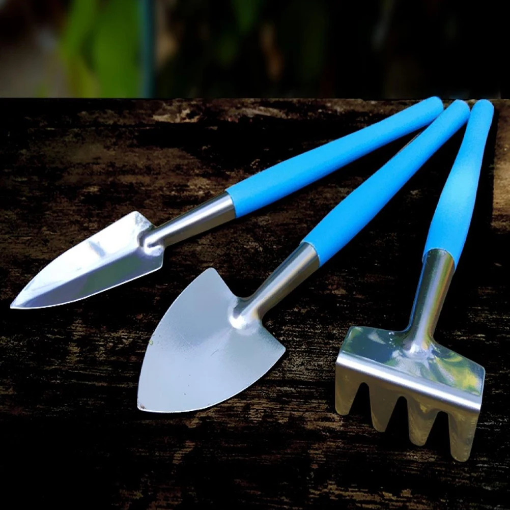 

Garden Tool Set Iron Shovel Rake Mini Portable For Flowerpot Potted Planting Weedling Anti-Skid Handle Bright Color