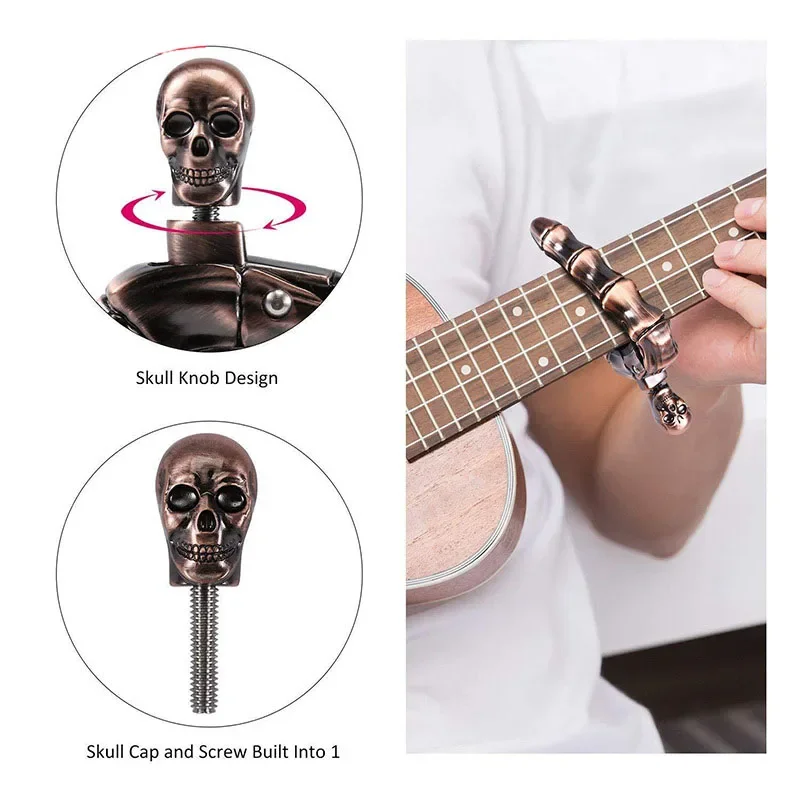 Cool Skull Shape Fingers Cool Design Guitar Capo For Acoustic Electric Guitar Ukulele Bass Guitar Accessories Parts Guitarra