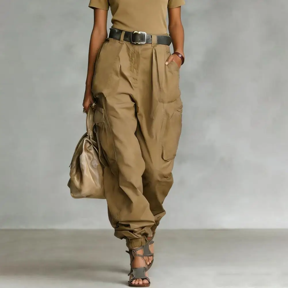 Baggy Cargo Trousers Women Pants Adjustable Leg Openings Full Ankle Length Baggy Trousers Cargo Comfortable Women Pants