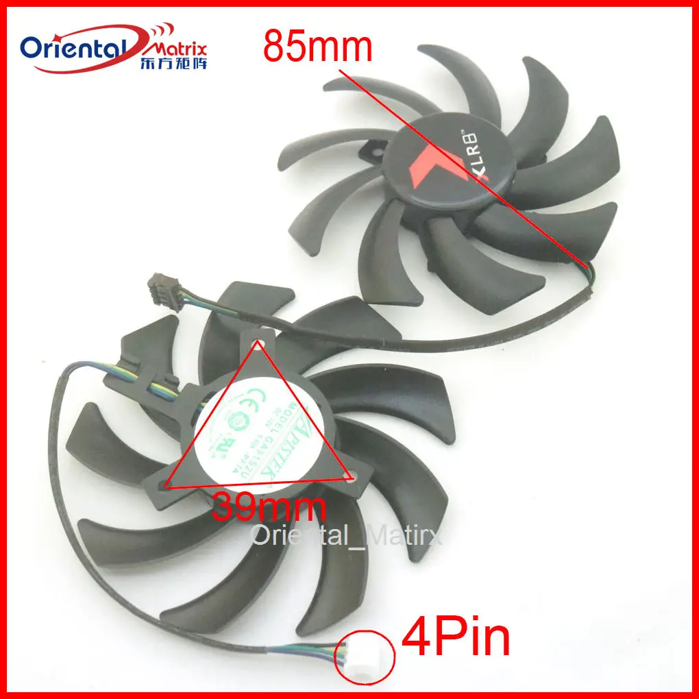 2pcs/lot GA91S2U 85mm DC12V 0.40A 4Pin VGA Fan For PNY RTX4060ti 4070 4070S VERTO Dual Fan Graphics Card Cooling Fan