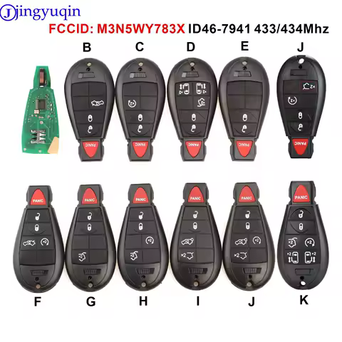 jingyuqin 433Mhz 7941 Remote Car Key Fob M3N5WY783X For Chrysler Town &amp; Country Jeep Grand Cherokee Dodge Caravan Journey