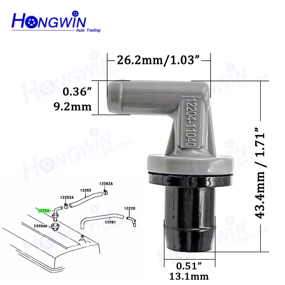 1SET New PCV Valve & Grommet 12204-11040 1220411040 For Toyota Camry Corolla Caldina Sprinter Celica Paseo Raum Sera Starlet