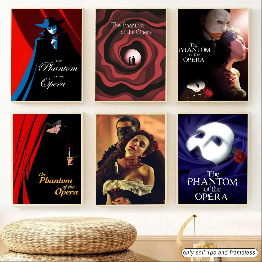 The P-Phantom Of The O-Opera Moive Poster Sticky Poster Home Office Wall Bedroom Living Room Kitchen Decoration Painting