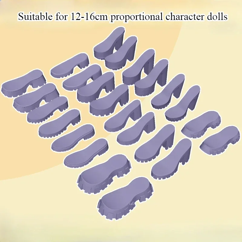 Proportional Doll Shoes 2.3cm Flat Shoe Waterproof Platform Silicone Molds Ultra Light Clay BJD Doll High Heels DIY Mold