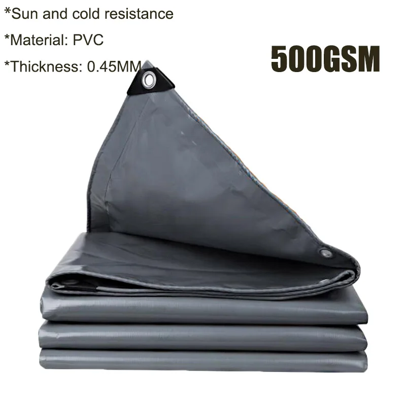 

500g/㎡0.45MM Thick Gray Tarpaulin Waterproof and Sunscreen Knife Scraper Canvas Wear-resistant Truck Rain Cloth Waterproof Cloth