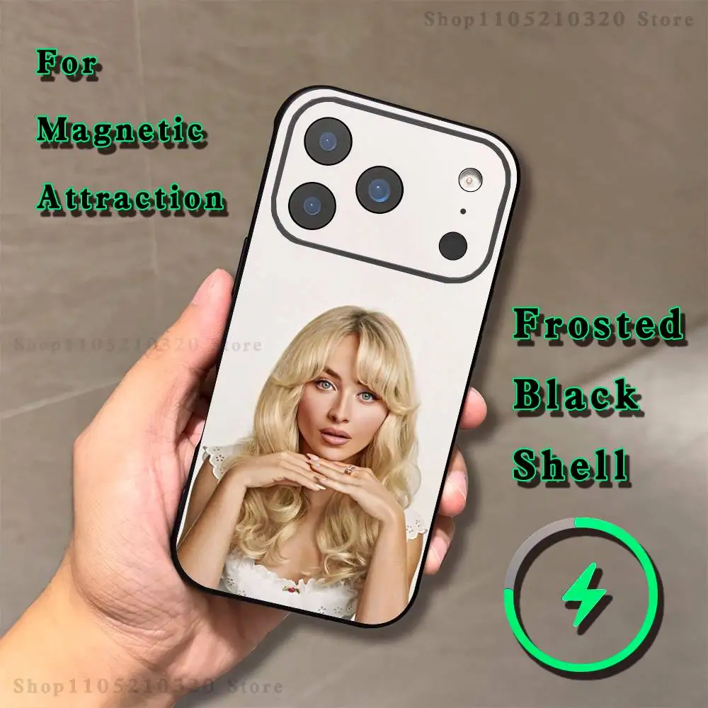 Singer S-Sabrina C-Carpenter Phone Case For iPhone 17,16,15,14,13,12,11,Pro,Max,Plus,E,Air,Mini Magnetic Magsafe Frosted Clear