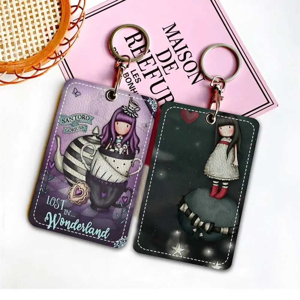 

Cute Gorjusses Cartoon S-Santoro Office Supply Men And Women Credit Card Keyrings Student Card ID Card Holder Credential Card
