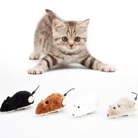 Simulation Wind Up Plush Mouse Racing Mini Jumping Plush Mice Realistic Looking Pet with Twirling Tail Spring high quality
