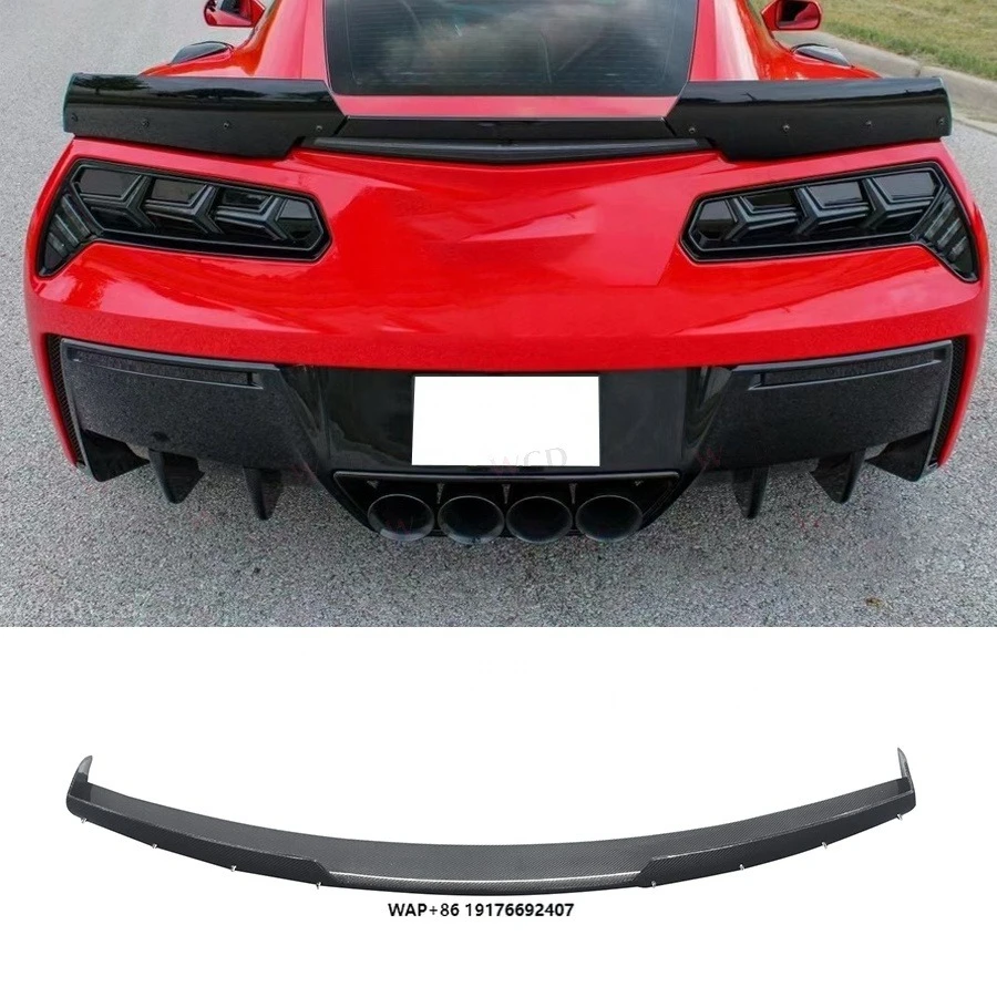 

Carbon Fiber Rear Spoiler forChevrolet Corvette C7 Z06 2014-2019 Rear Trunk Tail Wing Car Accessories