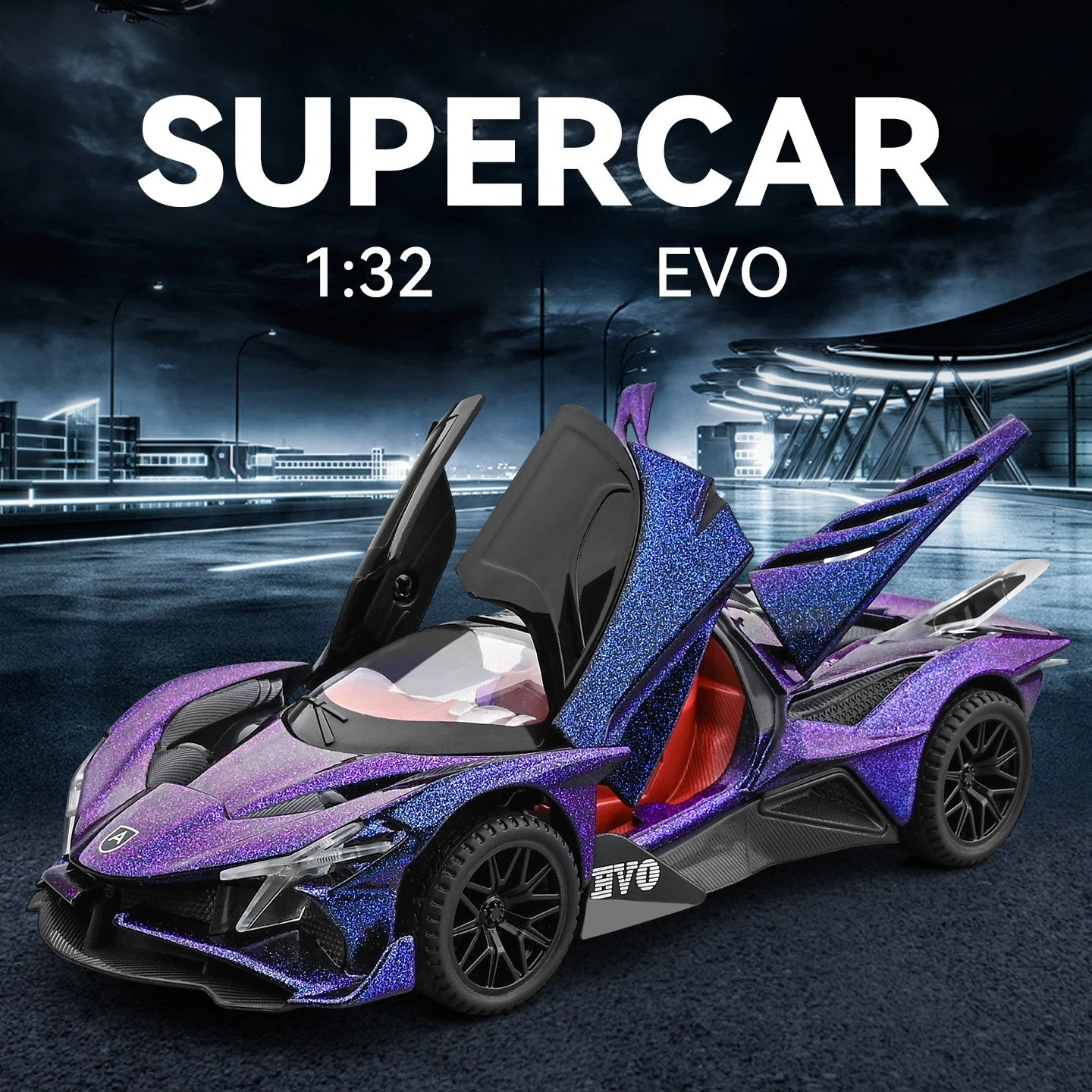 1:32 Apollo EVO supercar Alloy car model pull back sound light boy playing exquisite toys decorative ornaments creative ideas