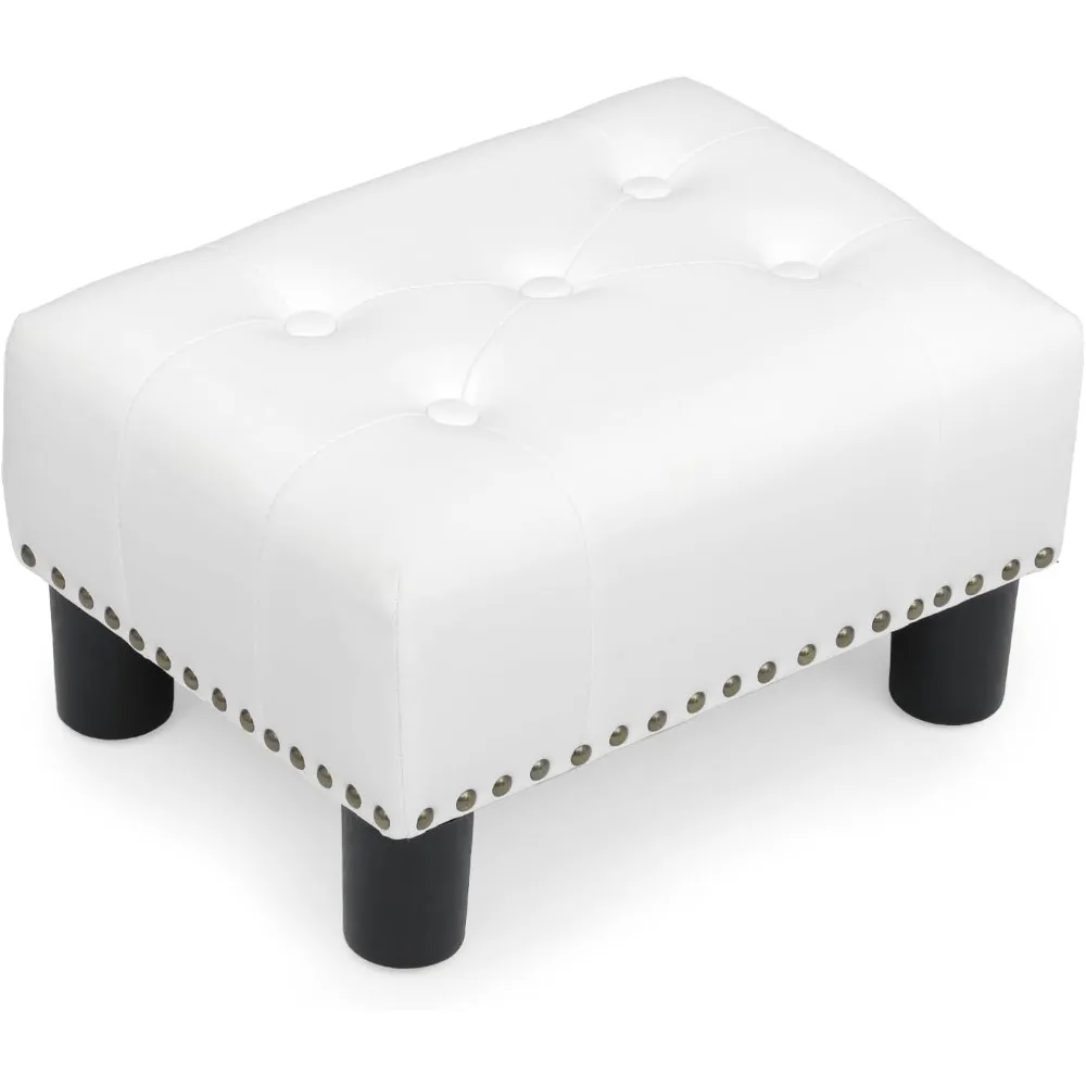 

Small footrest, leather upholstered footrest, modern small storage rectangle, sofa footrest mini footstool with legs