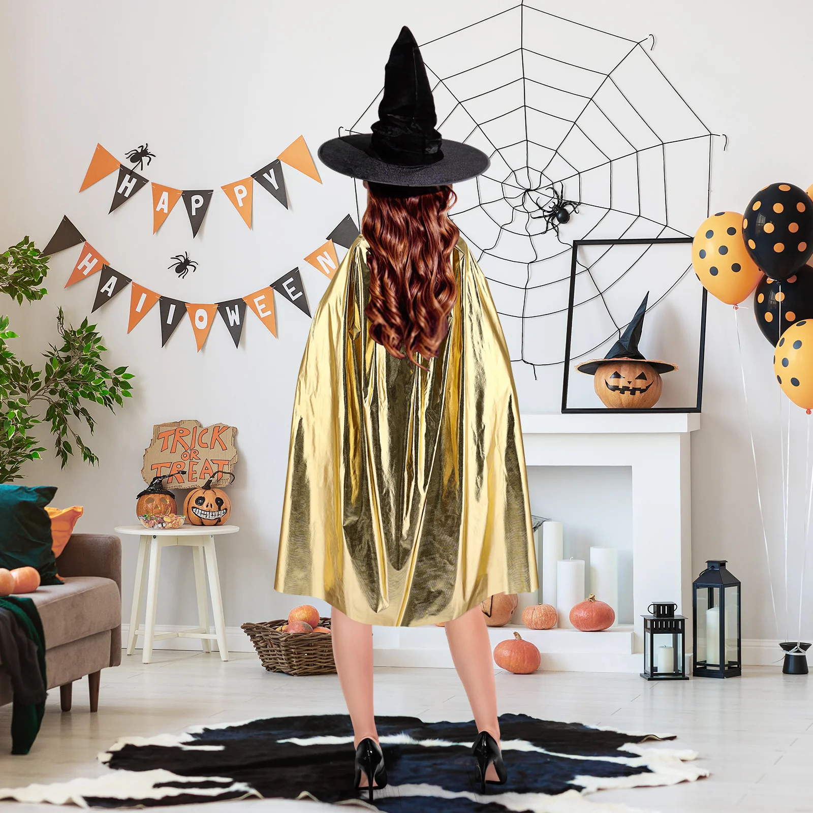 Volwassenen Gouden Vergulde Mantel Cape Party Accessoire voor Halloween Cosplay Kostuum Partij gouden mantel cosplay mantel