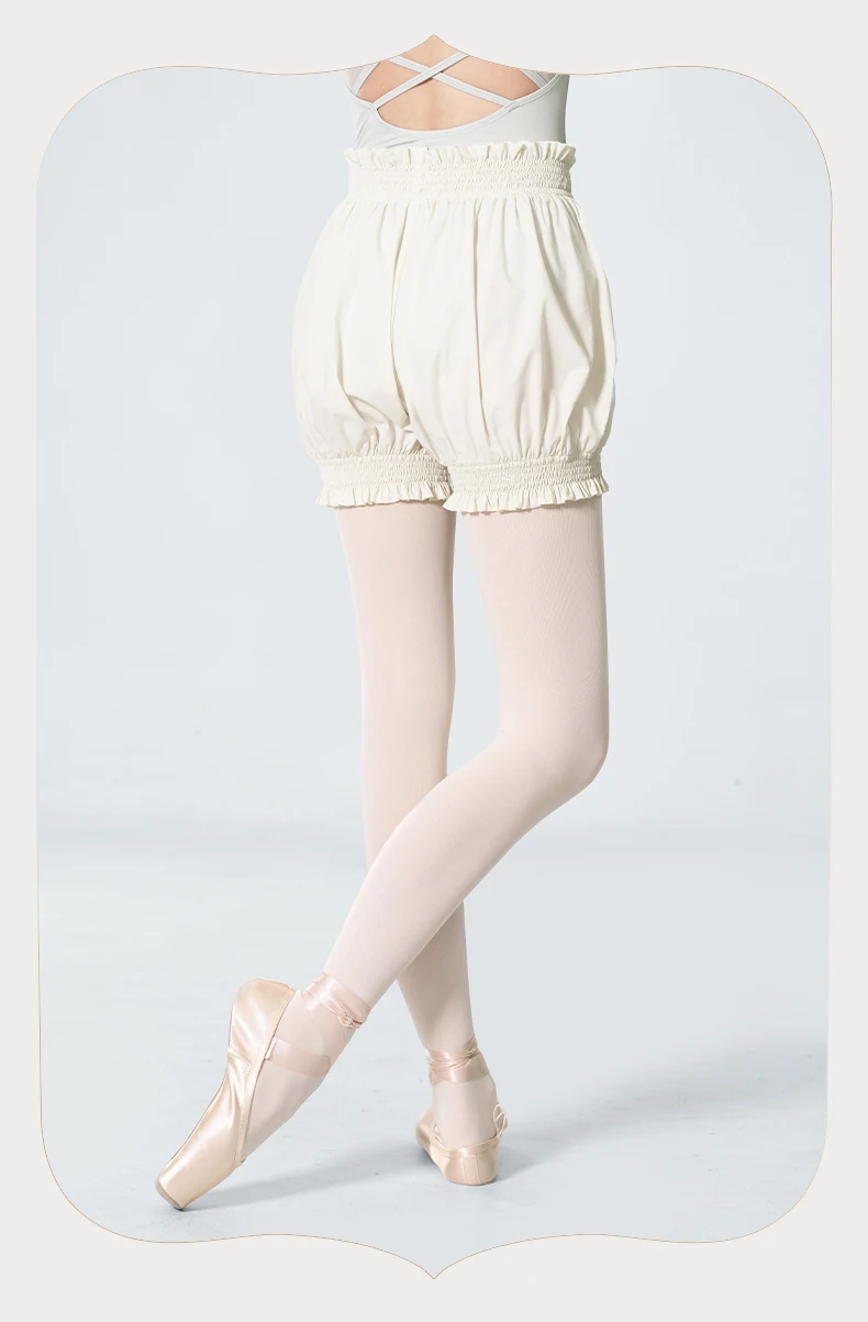 Ballett-Shorts für Damen, Pumphose, Blasenhose, hohe Taille, kurze Tanzhose für Erwachsene – Detail 7