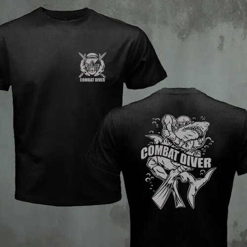 US Military Combat Diver Special Forces T-shirt Short Sleeve Casual 100% Cotton Shirt