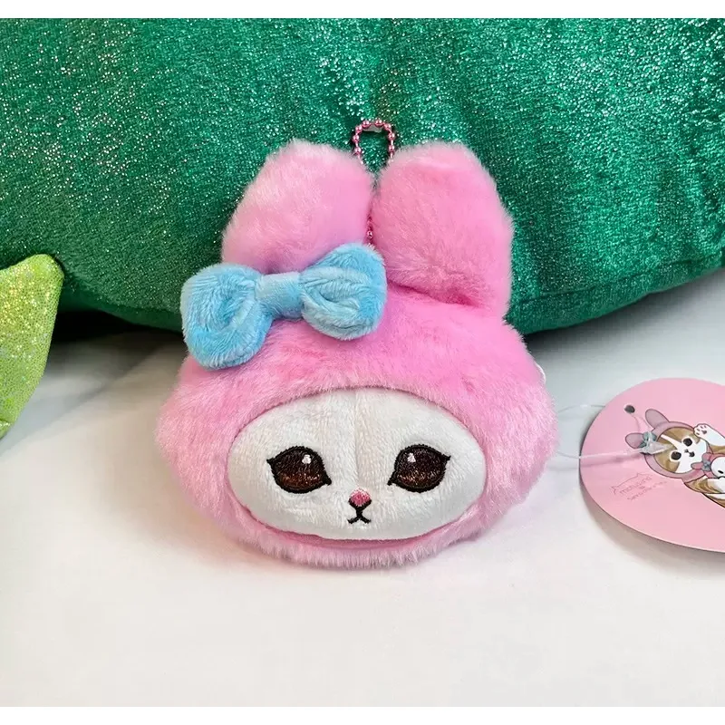 Sanrio Hello Kitty Plush Keychain Mofusand Shark Cat Plush Doll Toys Kuromi Wallet Cinnamoroll Bag Pendant Headphone Bag Gifts