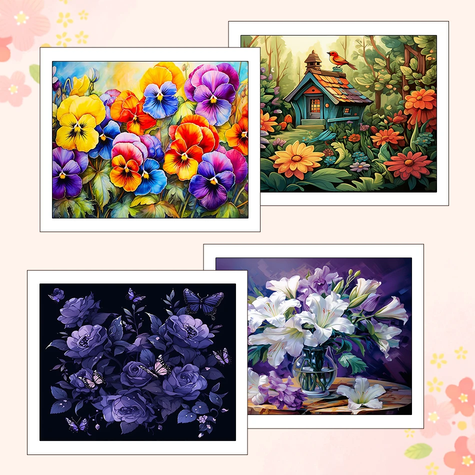 

RUOPOTY Paintings For Painting By Numbers Flowers Canvas Acrylic Paint Pictures By Numbers 40X50cm Kits Diy Set Home Decoration
