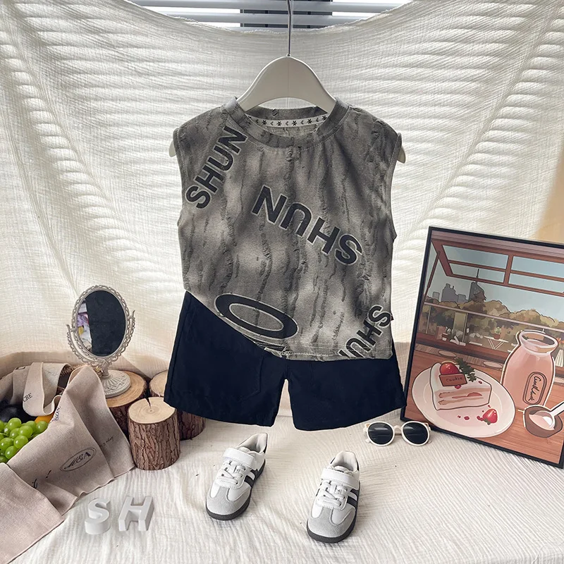 

New Summer Baby Clothes Suit Children Vest Shorts 2Pcs/Sets Kids Boys Clothing Infant Casual Sports Costume Toddler Tracksuits