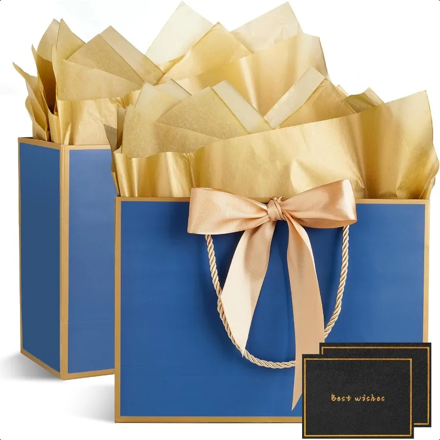 

Gift Bags for Present 2 Pcs Medium Gift Bags for Women with Tissue Paper and Cards Gift Bags for Birthdays Baby Shower Wedding