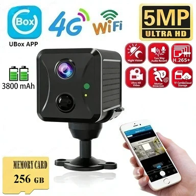 Caméra de surveillance IP domestique 5MP améliorée, double usage 4G SIM et WiFi, détection PIR, audio bidirectionnel, mini moniteur de sécurité pour bébé 1