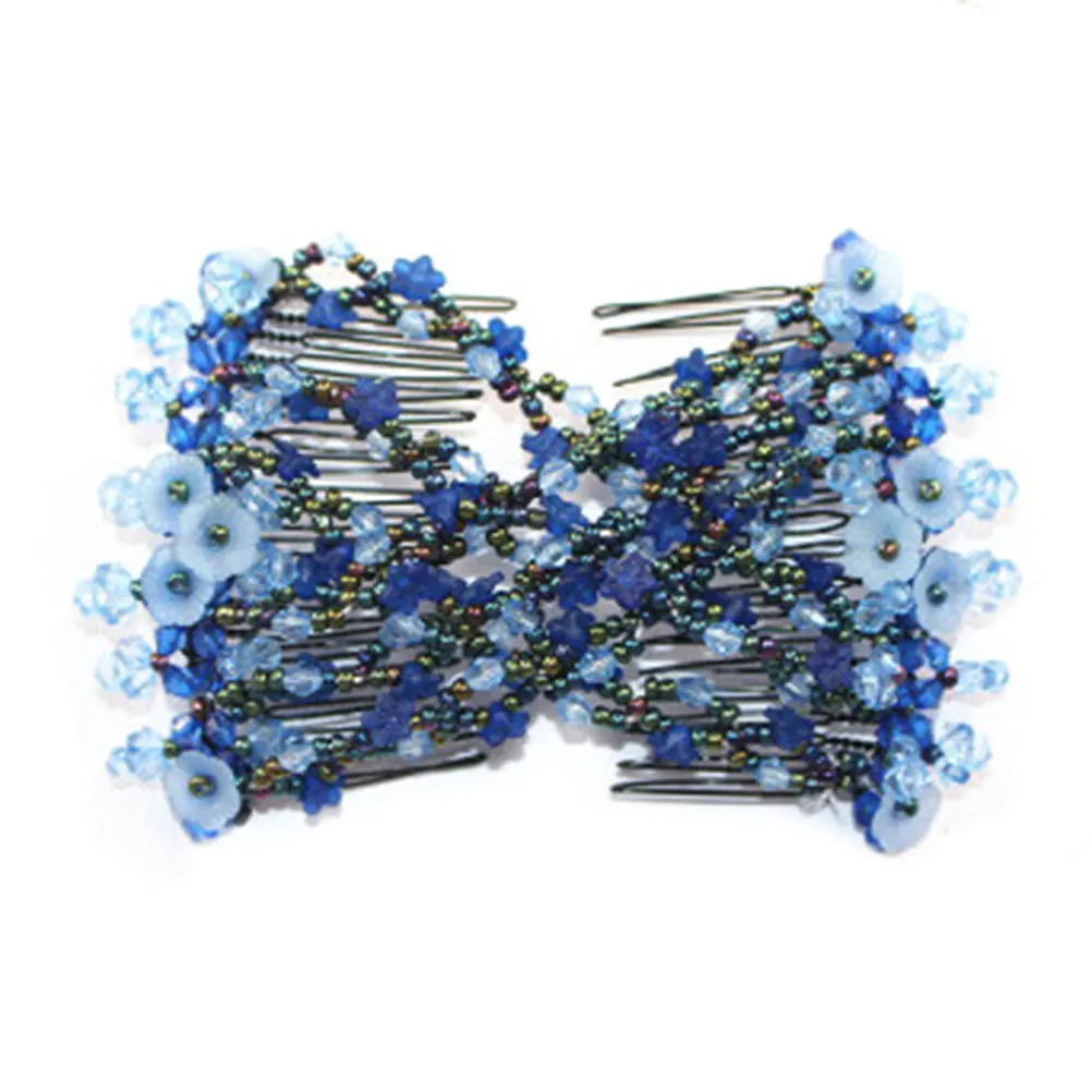 

5Pcs Unique Fashion Design Hair Bun Maker Combs Easy Use No Scalp Hurt Stylish Hairstyles Elastic Beaded Decorative Gift