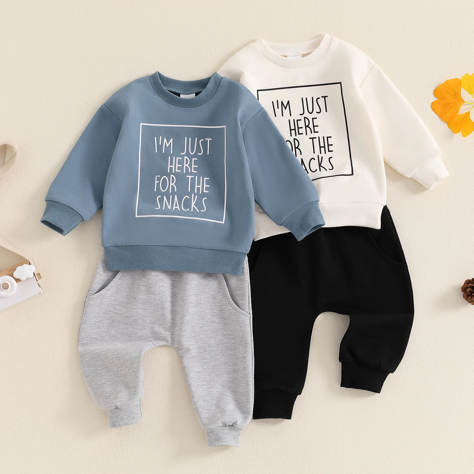 Tregren Kids Boy Fall Outfits Letter Print Long Sleeve Sweatshirts and Long Pants 2Pcs Set Fall Outfits