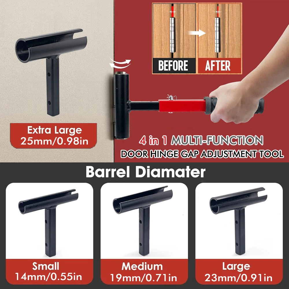 

Набор ключей для дверных петель: набор инструментов для регулировки 14/19/23/25 мм с сменными головками ключей для точной установки дверных петель.