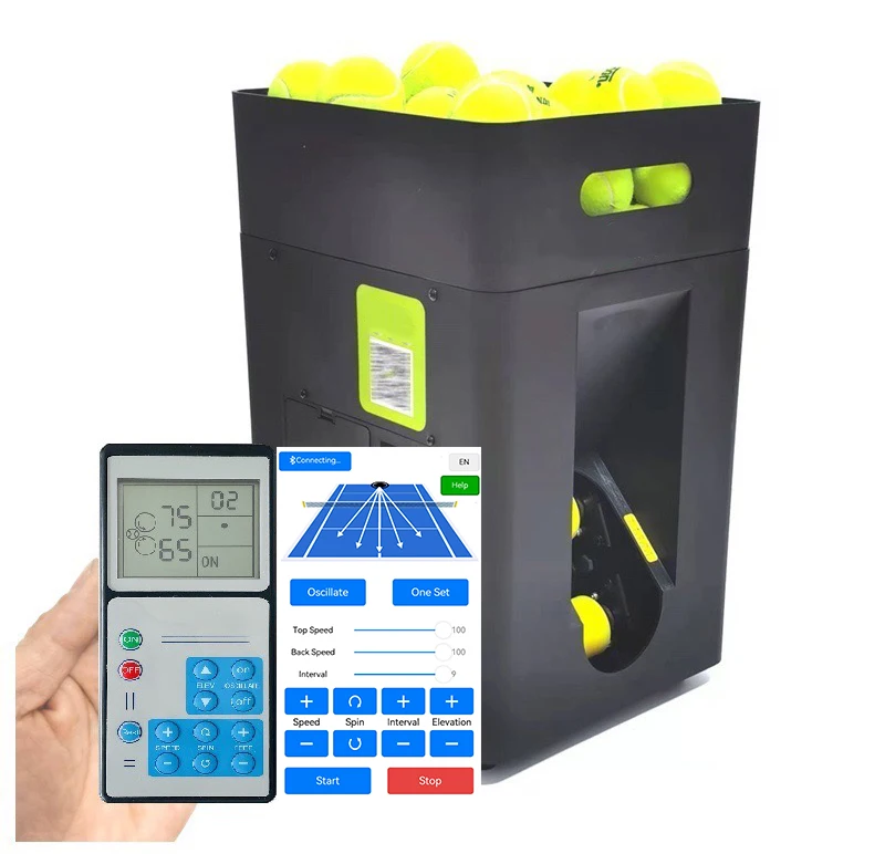 

Hot Popular Automatic Electronics Tennis Ball Machine for Training Practice With App Remote Control Motor Tennis Ball Machine