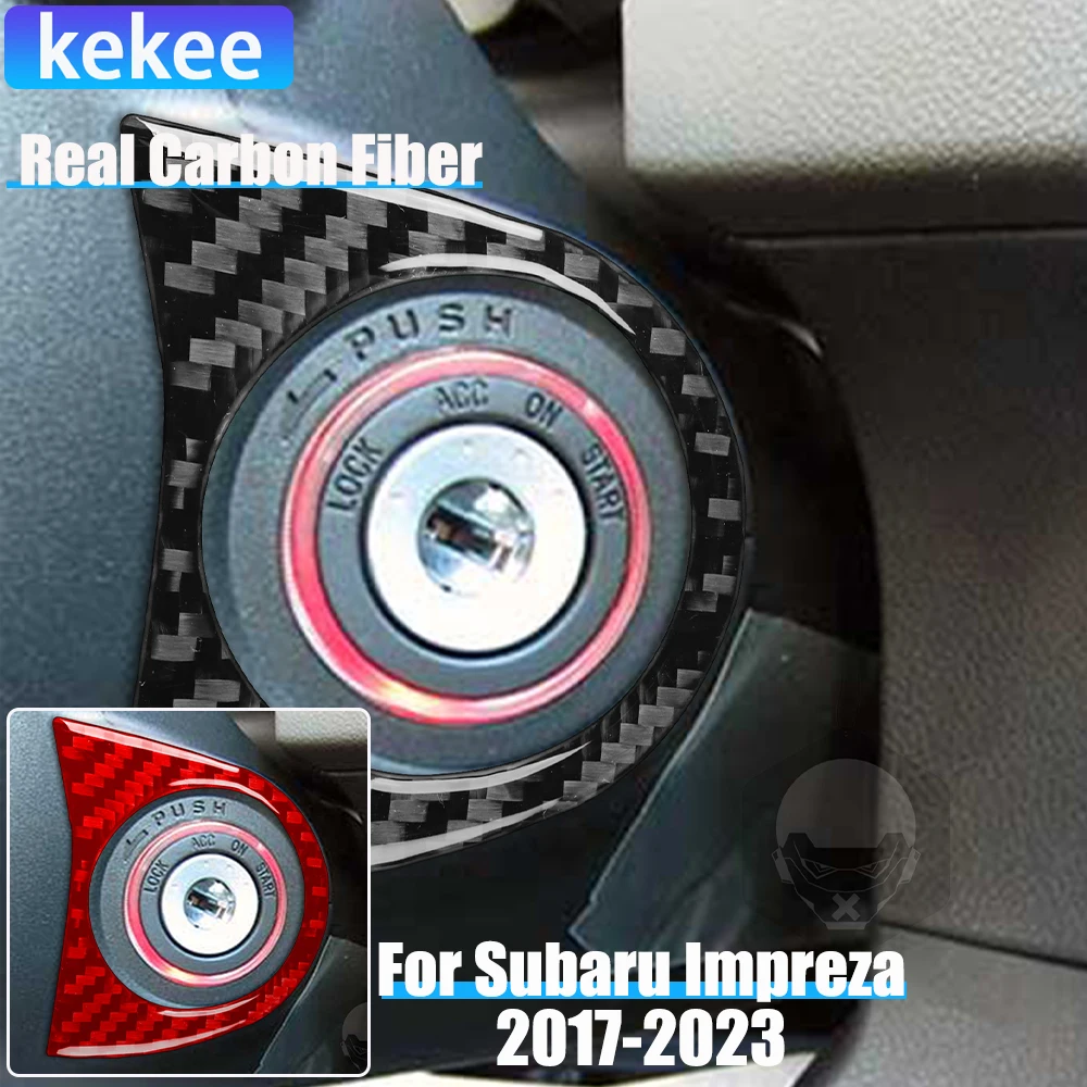 

Real Carbon Fiber Car Accessories Engine Start Key Hole Cover Soft Sticker For Subaru Impreza 2017-2023 Crosstrek 2018-2023