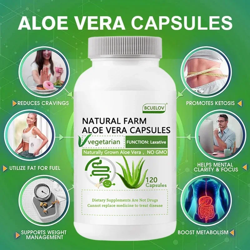 Fat Burning Metabolism Capsules Belly Fat Burning Natural Aloe Supplement Belly Cellulite Powerful Detox for Men Women