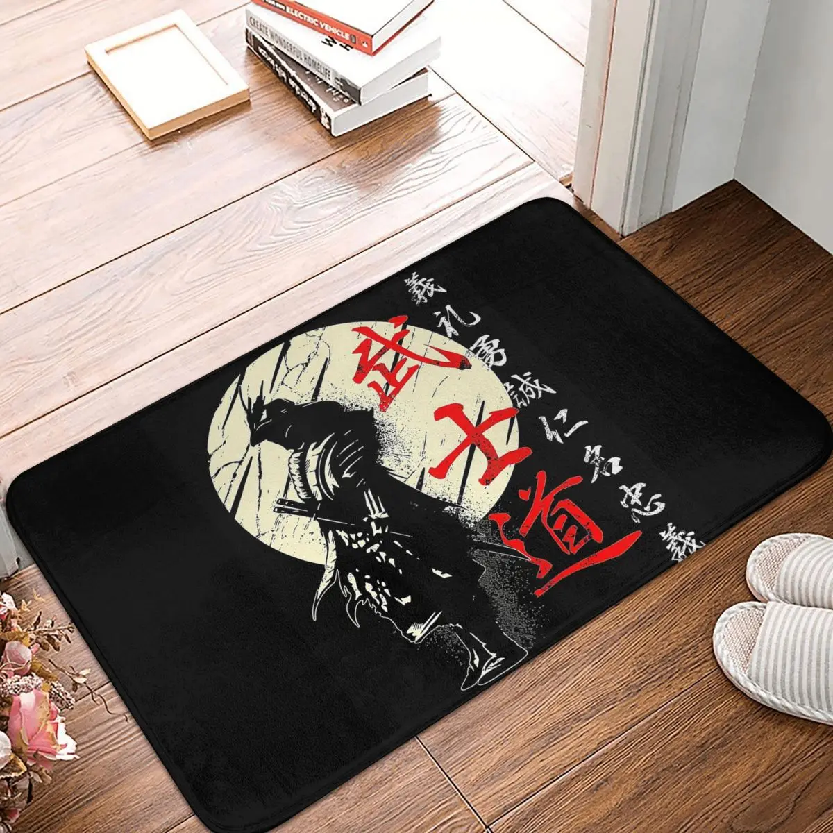 Bushido Samurai Japanese Warrior Kanji Anti-slip Doormat Floor Mat Carpet Rug for Kitchen Entrance Home Balcony Footpad Mats