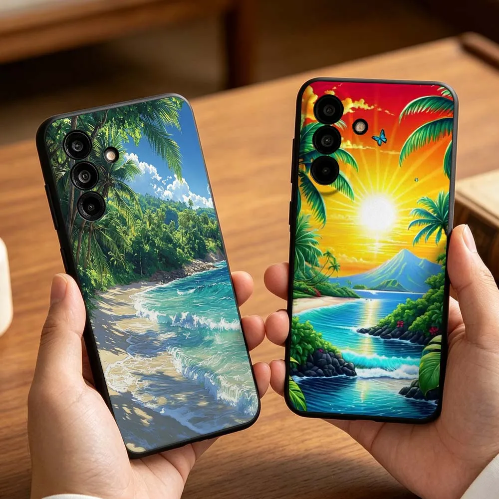 Beach Coconut Trees Cover For Samsung Galaxy A27 A26 A25 A23 A21 A17 A16 A15 A14 A13 A07 A06 A08 Phone Case
