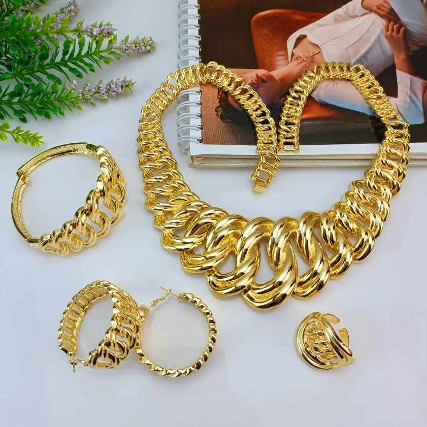 EMMA Jewellery Luxury Necklace Jewelry Sets For Women Dubai Gold Color African Arabic Wedding Bridal Collection Sets