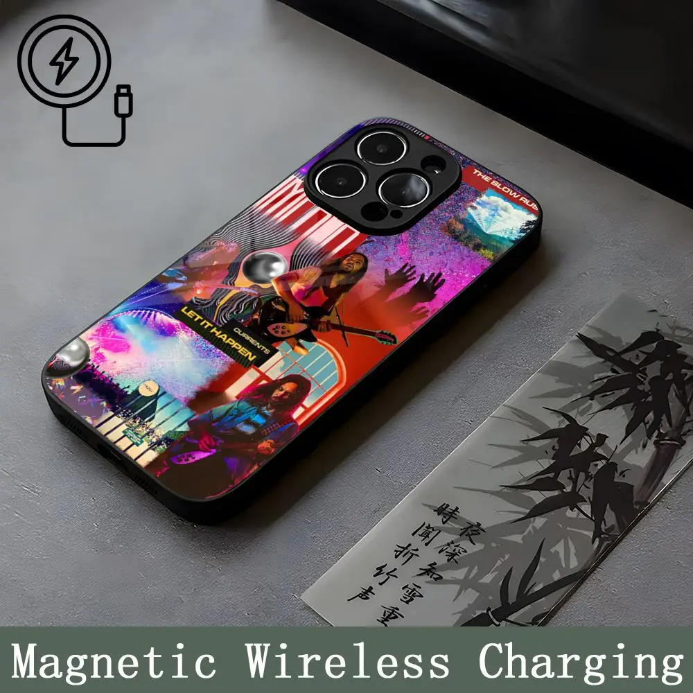 Tame Impala Psychedelic Mouse Pad Strong Magnetism Glass For iPhone 16ProMax 14 15 13 12 15 11 Pro Max Plus Mini Coque