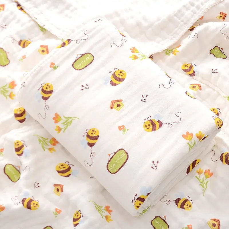 بطانية متعددة الاستخدام للأطفال والرضع - منشفة حمام قطنية شاش مكونة من أربع طبقات، رداء استحمام ماص وغطاء قماط لحديثي الولادة لجميع الاحتياجات #4