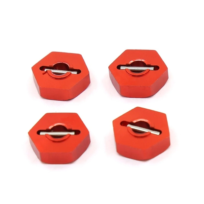 The New 4Pcs Metal 12mm Wheel Hub Hex with Pins for Traxxas 1/16 Slash 4WD E-Revo/VXL Summit VXL RC Car Upgrade Parts,A