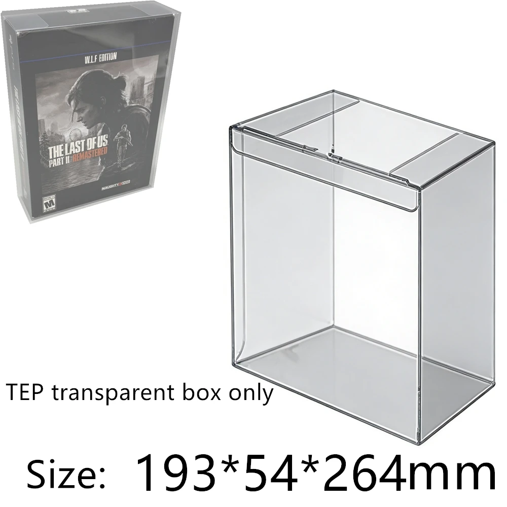 Protector de caja transparente para The Last of Us Part I/Part II/PS5, caja de colección TEP, estuche transparente para exhibición de juegos.
