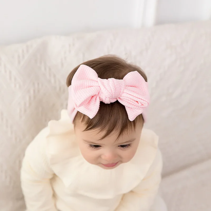 Baby Headband Soft Walv Gee Elastic Fabric Hair Bands Solid Cute Bow Infant Headband For Kids Girl Headwear Hair Accessories