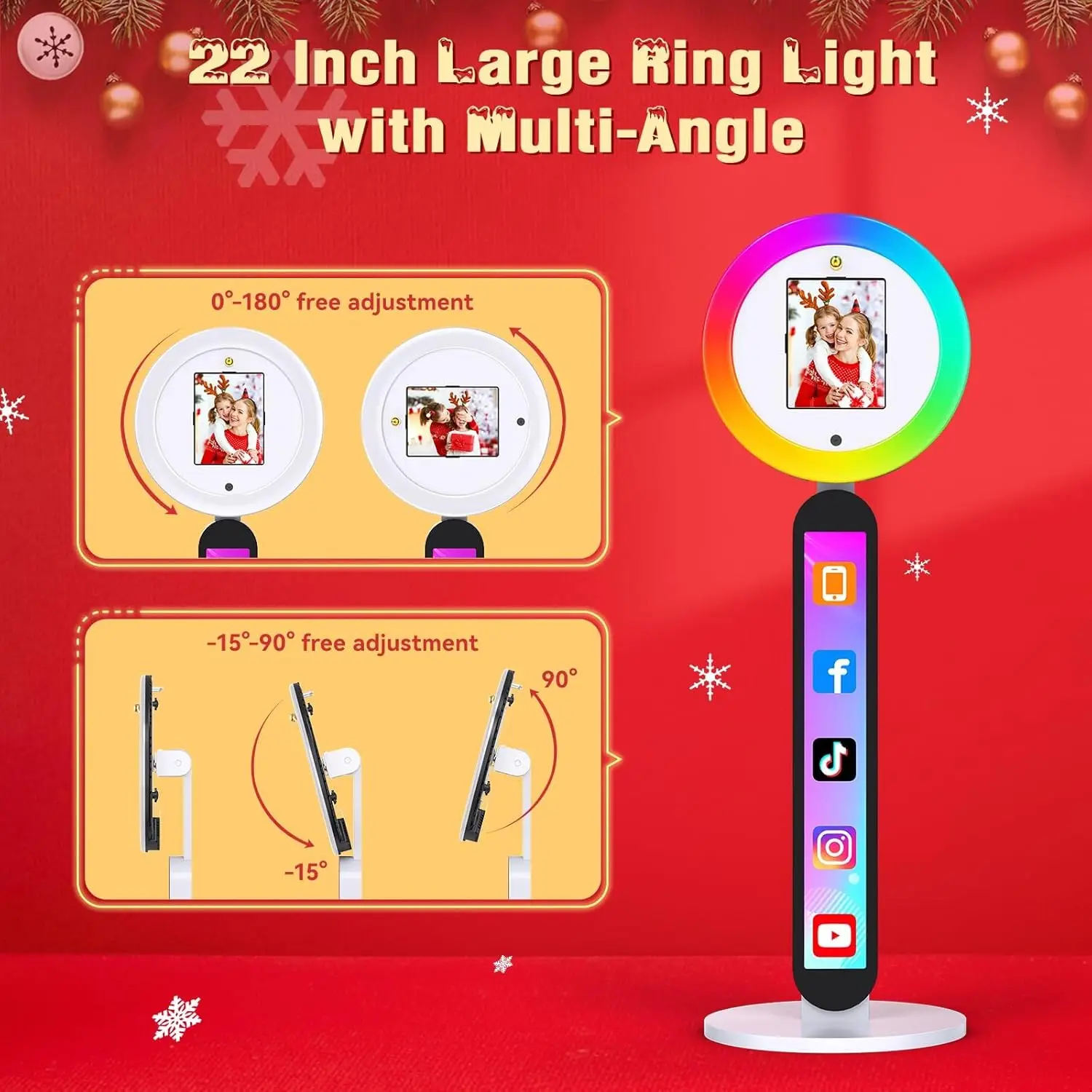 US DE Stock Portable Ipad Photo Booth For Wedding Party Rental Business Voice Control RGB Photobooth Mahchine With Flight Case Free Costomaziton Logo Free Fast Ship - view 2