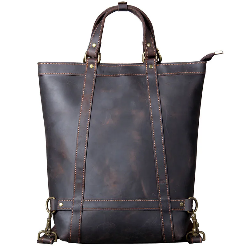 Bolso Retro de cuero Crazy Horse para hombre, maletín portátil multiusos con personalidad para ordenador portátil