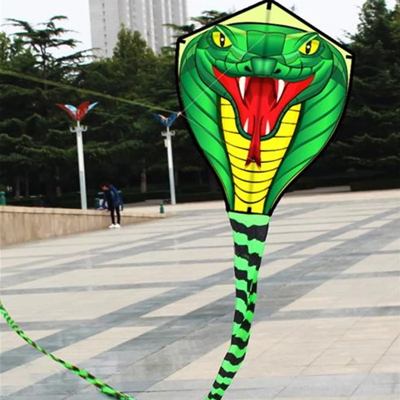 Large 8m Children Kite Toy Cartoon Snake Shape With Handle Line Easy to Fly Cobra Kite Children Flying Kite Outdoor Sports Toys