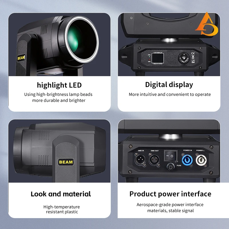 1-2pcs/450W LED patterned beam moving head light features a prism effect and DMX making it suitable for performances concerts