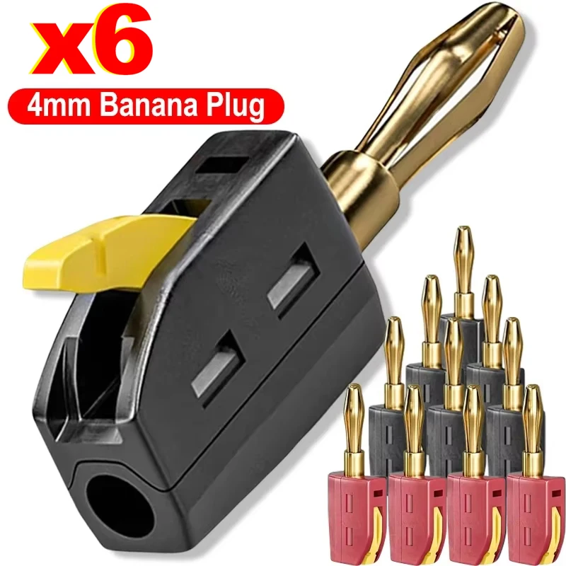Connecteur banane portable 32A 4mm sans soudure à connexion rapide pour haut-parleur audio, amplificateur et test de puissance