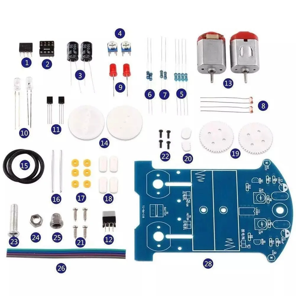 Practice Soldering Learning Electronics Kit Smart Car Soldering Project Kits Line Following Robot Beginners DIY Electronics