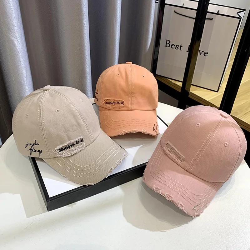 2025 New Celebrity Fashion Embroidery Hole Sunscreen Baseball Cap Women Face Small Spring/ Autumn Korean Version Trend Men's Hat