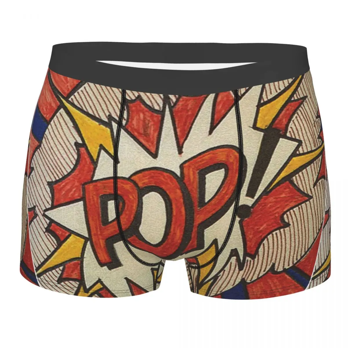 Novelty Boxer Modern Comic Pop Art Shorts Panties Men Underwear Bang Wow Boom Pow Soft Underpants for Homme