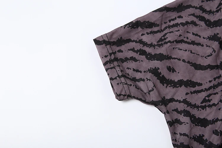 SIstrelinda Wild Hottie Rückenfreies Kleid Damen Sexy Trend Tigerstreifen Fledermausärmel Stretch Midnight Club Street Party Bodycon – Detail 11