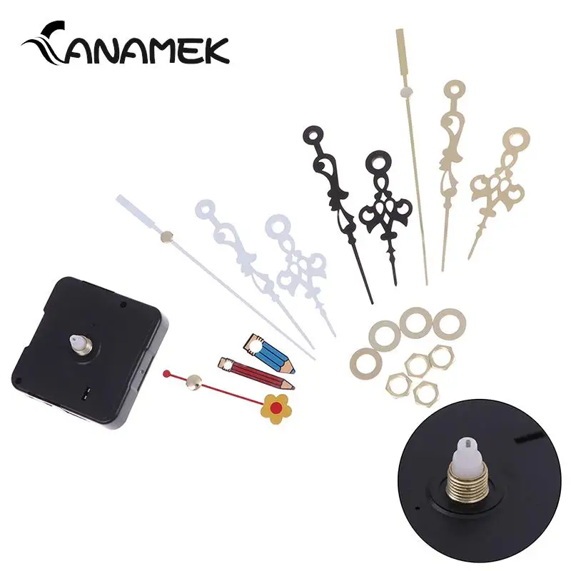 1Set Silent Quartz Clock Movement Mechanism DIY Kit Clock Mechanism Parts Battery Powered Hand Tool Clock Parts With Needles