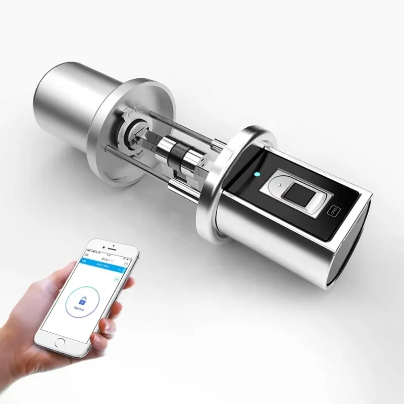 Keyless Electronic Euro Cylinder Lock 70 mm Adjustable Smar Fingerprint Electric Lock Cylinder view 2