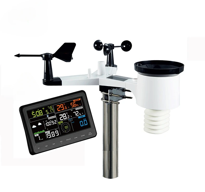 Wireless transmission weather station Wind speed wind direction temperature humidity rainfall light Weather meter